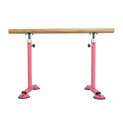 ISCBAFYX Tragbare Ballettstange für den Außenbereich, verstellbare, robuste Tanzstange, Zuhause, Wohnzimmer, Tanzstudio, freistehende Stretchstange (Größe: 150 cm, Farbe: Schwarz) (Rosa 100 cm) (Rosa von ISCBAFYX