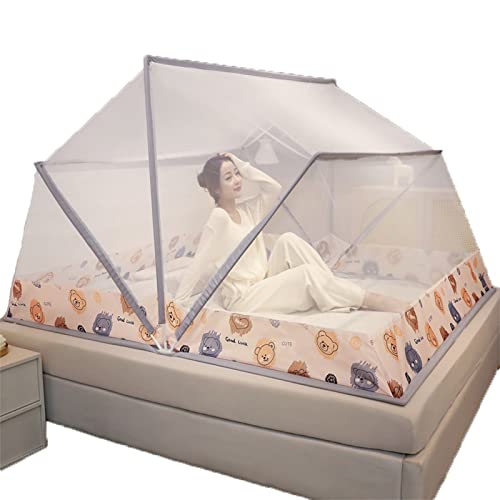 ISCBAFYX Tragbares Moskitonetz, erhöhtes, zusammenklappbares Moskitonetz-Zelt, ohne Installation, großes Moskitonetz-Zelt für Reisen im Bett, im Innenhof, A, 80 x 190 x 95 cm von ISCBAFYX