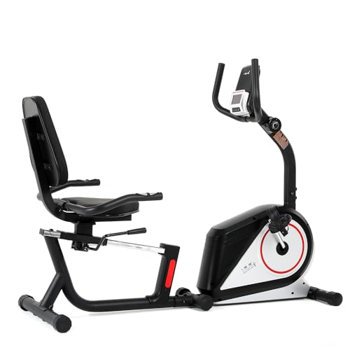 ISE Liegeergometer 2-In-1, Liege-ergometer mit Magnetbremse, 8 Stufen Widerstand＆Multifunktions-LCD-Display, Impulssensoren, einstellbarer Sitz Ergometer von ISE