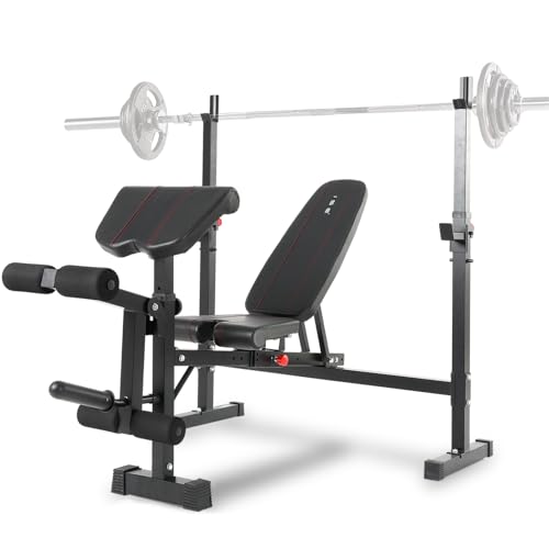 Multifunktionale Hantelbank, Verstellbare Trainingsbank mit Beincurler, 7-Stufen Höhenverstellung, Schwarz Multifunktionale Hantelbank, Verstellbare Trainingsbank mit Beincurler, 7-Stufen Höhenverstellung, Schwarz von ISE