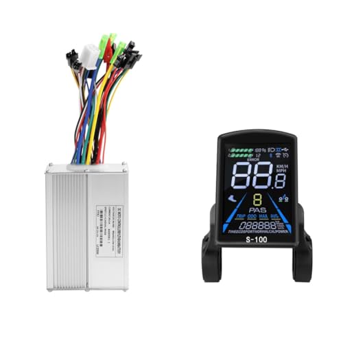 ISKDJBJG S-100 Elektrofahrrad-LCD-Display-Dashboard SM5+2PIN +20A 36V/48V Sinuswellen-Controller für Mountainbike-Umbausatz von ISKDJBJG