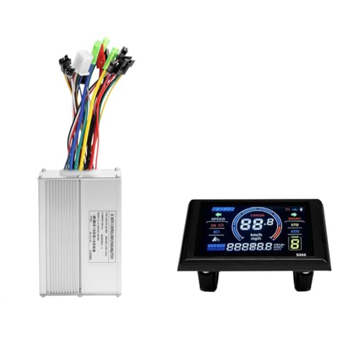 ISKDJBJG S966 Elektrofahrrad LCD-Display Dashboard SM5+2PIN +20A 36V/48V Sinuswellen-Controller für Mountainbike-Umbausatz von ISKDJBJG