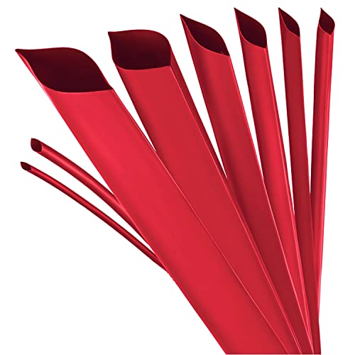 ISOLATECH Schrumpfschlauch Meterware rot mit Kleber Ø 100mm 4 Meter Schrumpfverhältnis 3:1 Set Polyolefin zum Isolieren von Kabel Lötverbindungen unbeschriftet UV beständig (Ø100mm 4Meter) von ISOLATECH