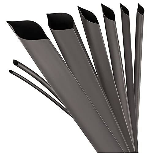 ISOLATECH Schrumpfschlauch Meterware schwarz mit Kleber Ø 16mm 10 Meter Schrumpfverhältnis 4:1 Set Polyolefin zum Isolieren von Kabel Lötverbindungen unbeschriftet UV beständig (Ø16mm 10Meter) von ISOLATECH