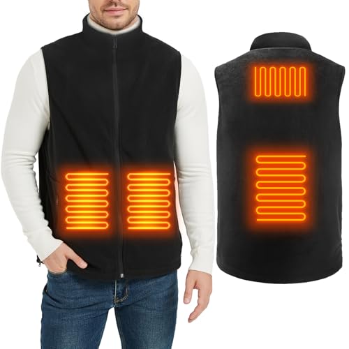 ISOPHO Beheizte Weste Damen Herren, Beheizbare Weste USB Lade Heizweste Unisex Wärmende Beheizte Weste mit 10 Einstellbar Temperatur, Beheizbare Jacke Winterweste für Outdoor Wandern (KEINE Batterie) von ISOPHO