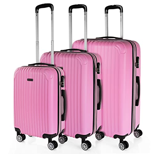 ITACA - Gepäck-Sets, Reisekoffer, Reisekoffer Set, Kofferset, Hartschalenkoffer, Trolley-Set, Luggage - Große Auswahl an Koffer & Trolleys für Jede Reise! T71500, Rosa von ITACA