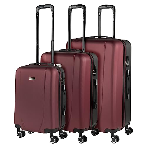 ITACA - Gepäck-Sets, Reisekoffer, Reisekoffer Set, Kofferset, Hartschalenkoffer, Trolley-Set, Luggage - Große Auswahl an Koffer & Trolleys für Jede Reise!, Granat-Anthrazit von ITACA