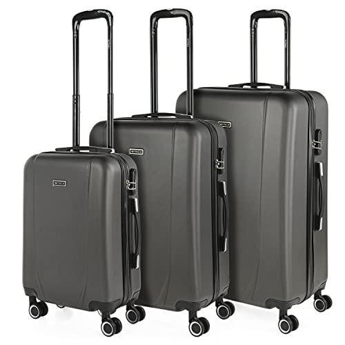 ITACA - Gepäck-Sets, Reisekoffer, Reisekoffer Set, Kofferset, Hartschalenkoffer, Trolley-Set, Luggage - Große Auswahl an Koffer & Trolleys für Jede Reise! 71100, Antrazit von ITACA