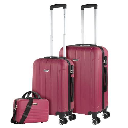 ITACA - Gepäck-Sets, Reisekoffer, Reisekoffer Set, Kofferset, Hartschalenkoffer, Trolley-Set, Luggage - Große Auswahl an Koffer & Trolleys für Jede Reise! 771115B, Erdbeere von ITACA