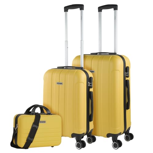 ITACA - Gepäck-Sets, Reisekoffer, Reisekoffer Set, Kofferset, Hartschalenkoffer, Trolley-Set, Luggage - Große Auswahl an Koffer & Trolleys für Jede Reise! 771115B, Gelb von ITACA