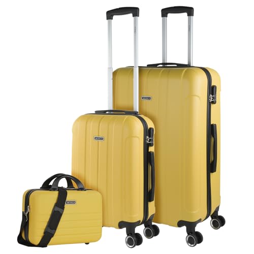 ITACA - Gepäck-Sets, Reisekoffer, Reisekoffer Set, Kofferset, Hartschalenkoffer, Trolley-Set, Luggage - Große Auswahl an Koffer & Trolleys für Jede Reise! 771117B, Gelb von ITACA