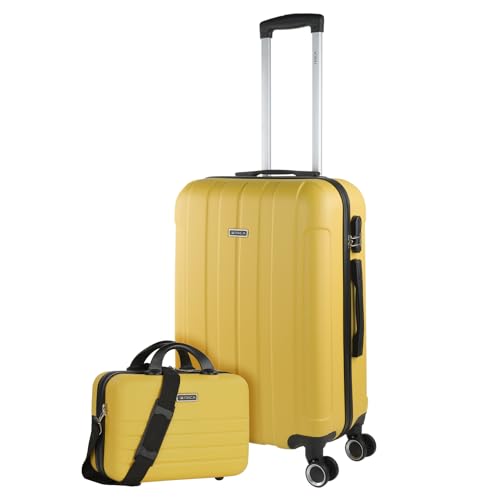 ITACA - Gepäck-Sets, Reisekoffer, Reisekoffer Set, Kofferset, Hartschalenkoffer, Trolley-Set, Luggage - Große Auswahl an Koffer & Trolleys für Jede Reise! 771160B, Gelb von ITACA