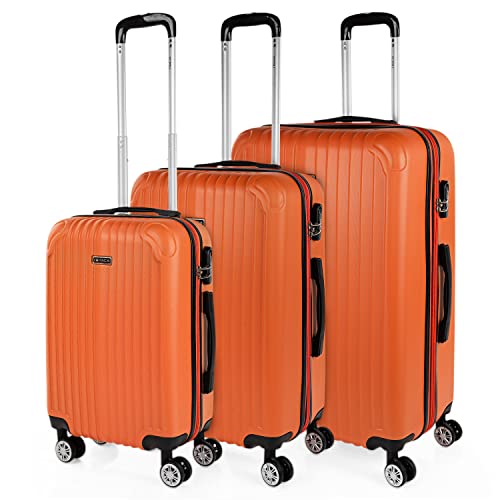 ITACA - Gepäck-Sets, Reisekoffer, Reisekoffer Set, Kofferset, Hartschalenkoffer, Trolley-Set, Luggage - Große Auswahl an Koffer & Trolleys für Jede Reise! T71500, Mandarine von ITACA