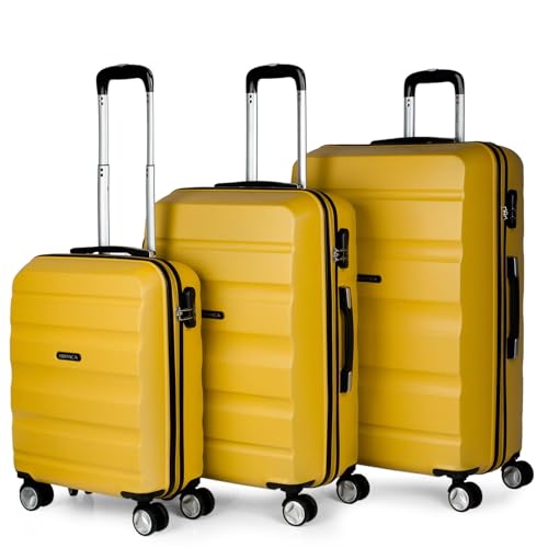 ITACA - Gepäck-Sets, Reisekoffer, Reisekoffer Set, Kofferset, Hartschalenkoffer, Trolley-Set, Luggage - Große Auswahl an Koffer & Trolleys für Jede Reise! T71600, Senf von ITACA