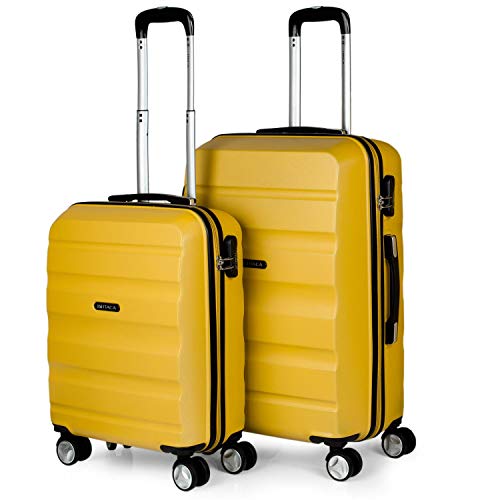 ITACA - Gepäck-Sets, Reisekoffer, Reisekoffer Set, Kofferset, Hartschalenkoffer, Trolley-Set, Luggage - Große Auswahl an Koffer & Trolleys für Jede Reise! T71615, Senf von ITACA