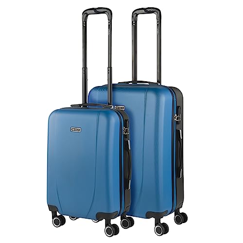 ITACA - Gepäck-Sets, Reisekoffer, Reisekoffer Set, Kofferset, Hartschalenkoffer, Trolley-Set, Luggage - Große Auswahl an Koffer & Trolleys für jede Reise! 71115, Blau-Anthrazit von ITACA