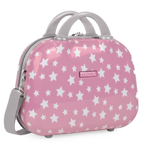 ITACA - Hartschale Kosmetikkoffer jugendlich. Kulturtasche aus Polykarbonat. Spiegel Reißverschluss. Einziehbare Griff und Umhängetasche. Licht und bequem., Rosa ITACA - Hartschale Kosmetikkoffer jugendlich. Kulturtasche aus Polykarbonat. Spiegel Reißverschluss. Einziehbare Griff und Umhängetasche. Licht und bequem., Rosa von ITACA