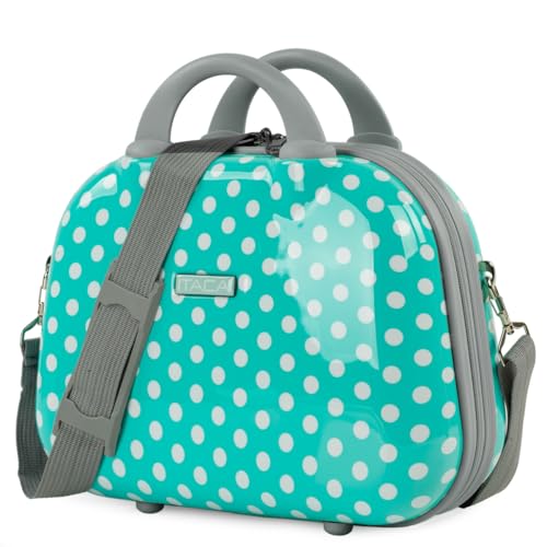ITACA - Hartschale Kosmetikkoffer jugendlich. Kulturtasche aus Polykarbonat. Spiegel Reißverschluss. Einziehbare Griff und Umhängetasche. Licht und bequem., Mint Moles ITACA - Hartschale Kosmetikkoffer jugendlich. Kulturtasche aus Polykarbonat. Spiegel Reißverschluss. Einziehbare Griff und Umhängetasche. Licht und bequem., Mint Moles von ITACA
