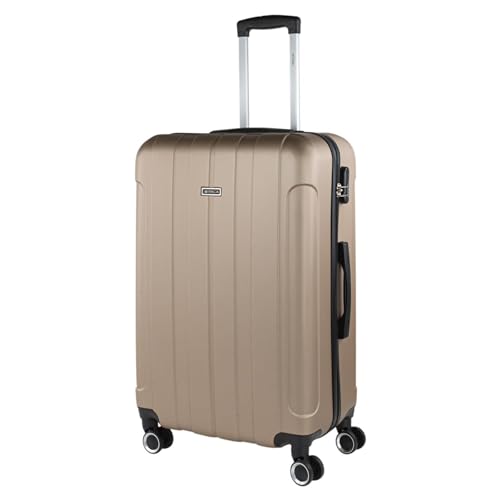 ITACA - Koffer Groß 4 Räder Großer Koffer Leichte - Reisekoffer mit Rollen Groß. Reisekoffer Groß für Flugzeuge Koffer Hartschale mit Geprüftem Schloss - Trolley, Champagner ITACA - Koffer Groß 4 Räder Großer Koffer Leichte - Reisekoffer mit Rollen Groß. Reisekoffer Groß für Flugzeuge Koffer Hartschale mit Geprüftem Schloss - Trolley, Champagner von ITACA