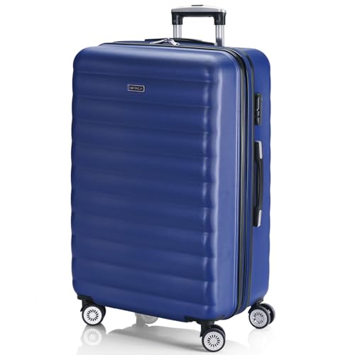 ITACA - Koffer Groß 4 Räder Großer Koffer Leichte - Reisekoffer mit Rollen Groß. Reisekoffer Groß für Flugzeuge Koffer Hartschale mit Geprüftem Schloss - Trolley, Blau ITACA - Koffer Groß 4 Räder Großer Koffer Leichte - Reisekoffer mit Rollen Groß. Reisekoffer Groß für Flugzeuge Koffer Hartschale mit Geprüftem Schloss - Trolley, Blau von ITACA