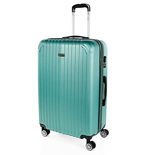 ITACA - Koffer Groß 4 Räder Großer Koffer Leichte - Reisekoffer mit Rollen Groß. Reisekoffer Groß für Flugzeuge Koffer Hartschale mit Geprüftem Schloss - Trolley, Aquamarine von ITACA