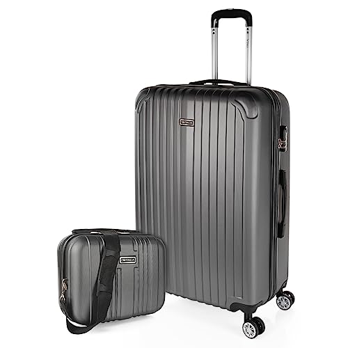 ITACA - Koffer Groß 4 Räder Großer Koffer Leichte - Reisekoffer mit Rollen Groß. Reisekoffer Groß für Flugzeuge Koffer Hartschale mit Geprüftem Schloss - Trolley, Antrazit ITACA - Koffer Groß 4 Räder Großer Koffer Leichte - Reisekoffer mit Rollen Groß. Reisekoffer Groß für Flugzeuge Koffer Hartschale mit Geprüftem Schloss - Trolley, Antrazit von ITACA
