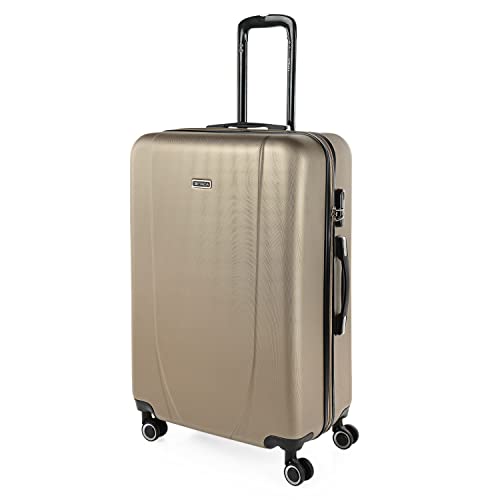 ITACA - Maletas Grandes de Viaje: Maleta Grande 23 Kilos, Maleta Viaje Grande, Maleta De Viaje para Todas Tus Aventuras. Material ABS Resistente y Ligera, Champagne von ITACA