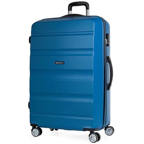 ITACA - Koffer Groß 4 Räder Großer Koffer Leichte - Reisekoffer mit Rollen Groß. Reisekoffer Groß für Flugzeuge Koffer Hartschale mit Geprüftem Schloss - Trolley, Blau ITACA - Koffer Groß 4 Räder Großer Koffer Leichte - Reisekoffer mit Rollen Groß. Reisekoffer Groß für Flugzeuge Koffer Hartschale mit Geprüftem Schloss - Trolley, Blau von ITACA