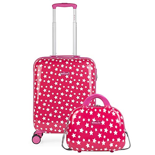 ITACA - Koffer Kinder Jungen Starre Kinder Koffer Leichte - Kinderkoffer Jungen für Flugzeugkabine Koffer Kinder Mädchen mit 4 Rädern - Koffer für Kinder 55x40x20, Fuchsia ITACA - Koffer Kinder Jungen Starre Kinder Koffer Leichte - Kinderkoffer Jungen für Flugzeugkabine Koffer Kinder Mädchen mit 4 Rädern - Koffer für Kinder 55x40x20, Fuchsia von ITACA