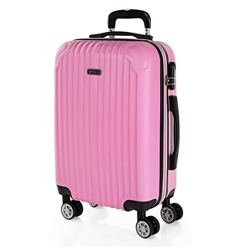 ITACA - Handgepäck Koffer Trolley - Reisekoffer Mit Rollen und Reisekoffer Hartschalenkoffer für Vielreisende T71550, Rosa von ITACA