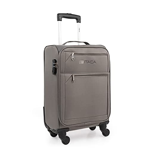 ITACA - Koffer Klein Handgepäck - Handgepäck Koffer 4 Rollen - Koffer Handgepäck 55x40x20 Leicht und Robust - Reisekoffer Klein aus Hochwertigen Materialien, Antrazit ITACA - Koffer Klein Handgepäck - Handgepäck Koffer 4 Rollen - Koffer Handgepäck 55x40x20 Leicht und Robust - Reisekoffer Klein aus Hochwertigen Materialien, Antrazit von ITACA