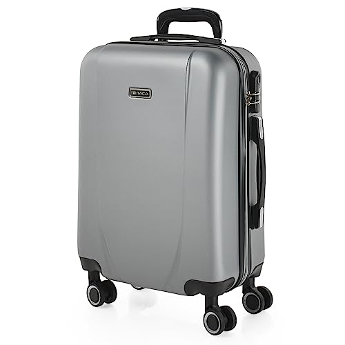 ITACA - Handgepäck Koffer Trolley - Reisekoffer Mit Rollen und Reisekoffer Hartschalenkoffer für Vielreisende. Koffer Silber ITACA - Handgepäck Koffer Trolley - Reisekoffer Mit Rollen und Reisekoffer Hartschalenkoffer für Vielreisende. Koffer Silber von ITACA