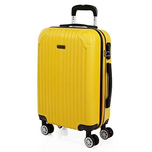 ITACA - Handgepäck Koffer Trolley - Reisekoffer Mit Rollen und Reisekoffer Hartschalenkoffer für Vielreisende T71550, Gelb von ITACA