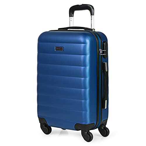 ITACA - Handgepäck Koffer Trolley - Reisekoffer Mit Rollen und Reisekoffer Hartschalenkoffer für Vielreisende. Koffer Blau ITACA - Handgepäck Koffer Trolley - Reisekoffer Mit Rollen und Reisekoffer Hartschalenkoffer für Vielreisende. Koffer Blau von ITACA