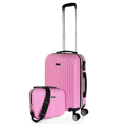 ITACA - Handgepäck Koffer Trolley - Reisekoffer Mit Rollen und Reisekoffer Hartschalenkoffer für Vielreisende. Koffer Rosa ITACA - Handgepäck Koffer Trolley - Reisekoffer Mit Rollen und Reisekoffer Hartschalenkoffer für Vielreisende. Koffer Rosa von ITACA