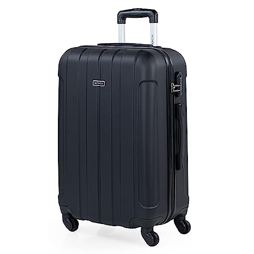 ITACA - Koffer Groß, Koffer Mittelgroß, Hartschalenkoffer M - Robuster Hartschalenkoffer & Koffer & Trolleys mit 4 Rollen, ideal als Reisekoffer für Jede Reise, Schwarz ITACA - Koffer Groß, Koffer Mittelgroß, Hartschalenkoffer M - Robuster Hartschalenkoffer & Koffer & Trolleys mit 4 Rollen, ideal als Reisekoffer für Jede Reise, Schwarz von ITACA