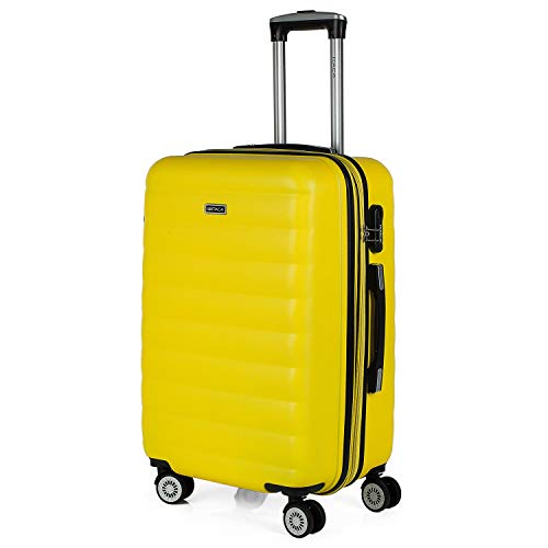 ITACA - Koffer Mittelgroß, Hartschalenkoffer L, Koffer & Trolleys, Hartschalenkoffer, Hartschalenkoffer Groß für Vielreisende 71260, Gelb von ITACA