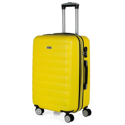 ITACA - Koffer Groß, Koffer Mittelgroß, Hartschalenkoffer M - Robuster Hartschalenkoffer & Koffer & Trolleys mit 4 Rollen, ideal als Reisekoffer für Jede Reise, Gelb ITACA - Koffer Groß, Koffer Mittelgroß, Hartschalenkoffer M - Robuster Hartschalenkoffer & Koffer & Trolleys mit 4 Rollen, ideal als Reisekoffer für Jede Reise, Gelb von ITACA