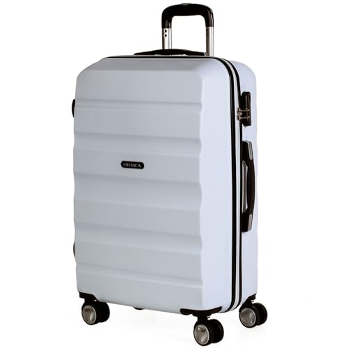 ITACA - Koffer Groß, Koffer Mittelgroß, Hartschalenkoffer M - Robuster Hartschalenkoffer & Koffer & Trolleys mit 4 Rollen, ideal als Reisekoffer für Jede Reise, Weiss ITACA - Koffer Groß, Koffer Mittelgroß, Hartschalenkoffer M - Robuster Hartschalenkoffer & Koffer & Trolleys mit 4 Rollen, ideal als Reisekoffer für Jede Reise, Weiss von ITACA