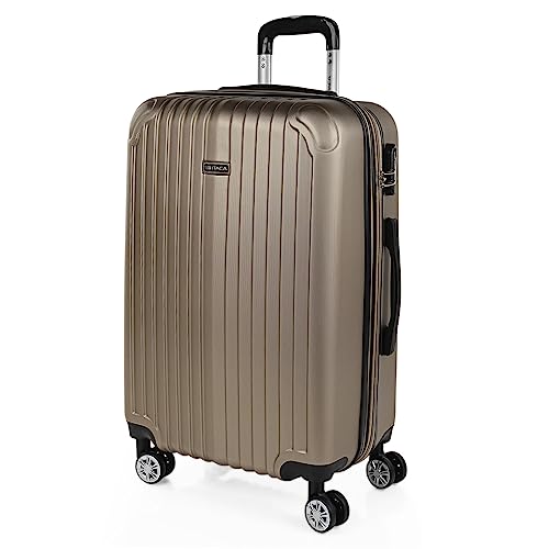 ITACA - Koffer Groß, Koffer Mittelgroß, Hartschalenkoffer M - Robuster Hartschalenkoffer & Koffer & Trolleys mit 4 Rollen, ideal als Reisekoffer für Jede Reise, Champagner ITACA - Koffer Groß, Koffer Mittelgroß, Hartschalenkoffer M - Robuster Hartschalenkoffer & Koffer & Trolleys mit 4 Rollen, ideal als Reisekoffer für Jede Reise, Champagner von ITACA