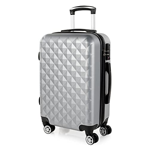 ITACA - Koffer Groß, Koffer Mittelgroß, Hartschalenkoffer M - Robuster Hartschalenkoffer & Koffer & Trolleys mit 4 Rollen, ideal als Reisekoffer für Jede Reise, Silber ITACA - Koffer Groß, Koffer Mittelgroß, Hartschalenkoffer M - Robuster Hartschalenkoffer & Koffer & Trolleys mit 4 Rollen, ideal als Reisekoffer für Jede Reise, Silber von ITACA