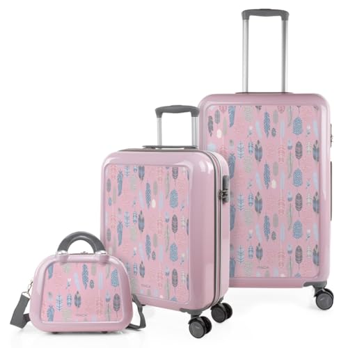 ITACA - Leicht Koffer Set Polycarbonat Reisekoffer Set für Flugreisen - Dauerhaft Hartschalenkoffer Set - Kofferset Hartschale mit TSA Kombinationsschloss - Robuster und Leichter Reisekofferset, Feder ITACA - Leicht Koffer Set Polycarbonat Reisekoffer Set für Flugreisen - Dauerhaft Hartschalenkoffer Set - Kofferset Hartschale mit TSA Kombinationsschloss - Robuster und Leichter Reisekofferset, Feder von ITACA