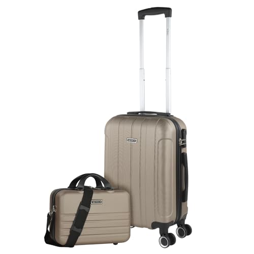 ITACA - Handgepäck Koffer Trolley - Reisekoffer Mit Rollen und Reisekoffer Hartschalenkoffer für Vielreisende. Koffer Champagner ITACA - Handgepäck Koffer Trolley - Reisekoffer Mit Rollen und Reisekoffer Hartschalenkoffer für Vielreisende. Koffer Champagner von ITACA
