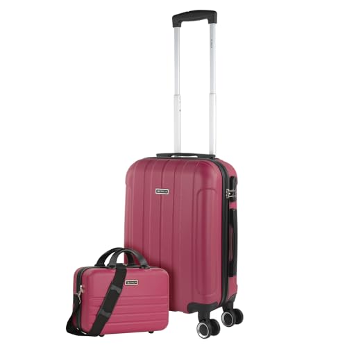 ITACA - Handgepäck Koffer Trolley - Reisekoffer Mit Rollen und Reisekoffer Hartschalenkoffer für Vielreisende 771150B, Erdbeere von ITACA