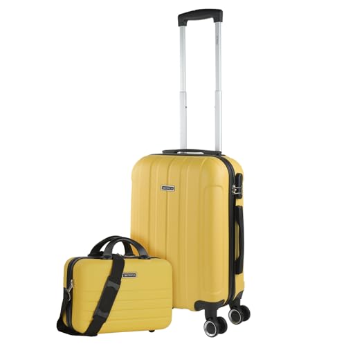 ITACA - Handgepäck Koffer Trolley - Reisekoffer Mit Rollen und Reisekoffer Hartschalenkoffer für Vielreisende 771150B, Gelb von ITACA