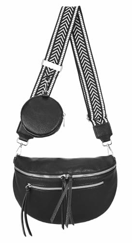Damen Brusttasche Crossbody Tasche Umhängetasche Hüfttasche Cross-Over Bodybag Schultertasche Bauchtasche Handytasche Kunstleder Schwarz Damen Brusttasche Crossbody Tasche Umhängetasche Hüfttasche Cross-Over Bodybag Schultertasche Bauchtasche Handytasche Kunstleder Schwarz von ITALYSHOP24