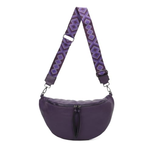 Damen Tasche Crossbody Schultertasche Gürteltasche Brusttasche Hüfttasche Bauchtasche Umhängetasche Cross-Over Bodybag Handytasche Geldtasche Kosmetiktasche Leder Optik Lila M Damen Tasche Crossbody Schultertasche Gürteltasche Brusttasche Hüfttasche Bauchtasche Umhängetasche Cross-Over Bodybag Handytasche Geldtasche Kosmetiktasche Leder Optik Lila M von ITALYSHOP24