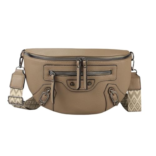 Damen Tasche Gürteltasche Umhängetasche Bodybag Brusttasche Muster Gürtel Bauchtasche Crossbody Hüfttasche Crossover Schultertasche Handytasche Leder Optik Taupe Damen Tasche Gürteltasche Umhängetasche Bodybag Brusttasche Muster Gürtel Bauchtasche Crossbody Hüfttasche Crossover Schultertasche Handytasche Leder Optik Taupe von ITALYSHOP24