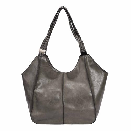 OBC Damen XXL Tasche Schultertasche Shopper Businesstasche Umhängetasche Workbag Henkeltasche Reisetasche FLECHTOPTIK Henkel Leder Optik Grau OBC Damen XXL Tasche Schultertasche Shopper Businesstasche Umhängetasche Workbag Henkeltasche Reisetasche FLECHTOPTIK Henkel Leder Optik Grau von ITALYSHOP24
