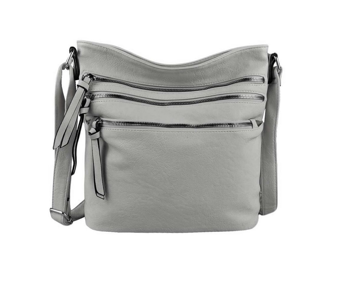 ITALYSHOP24 Schultertasche Damen Hand-Tasche XL Shopper Umhängetasche Cross body Over Hobo Bag, Henkeltasche für Reise Urlaub Sport, viele Fächer, langes Schultergurt von ITALYSHOP24